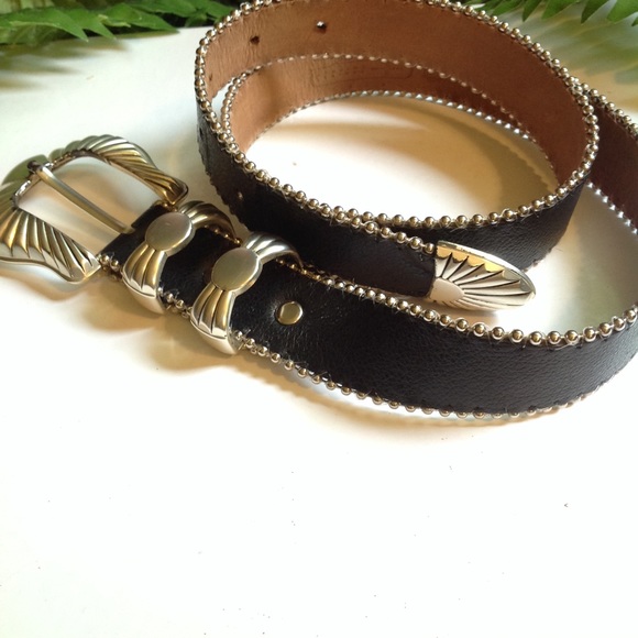 B.B. Simon Handmade Black Leather Belt - 30 - Picture 7 of 14
